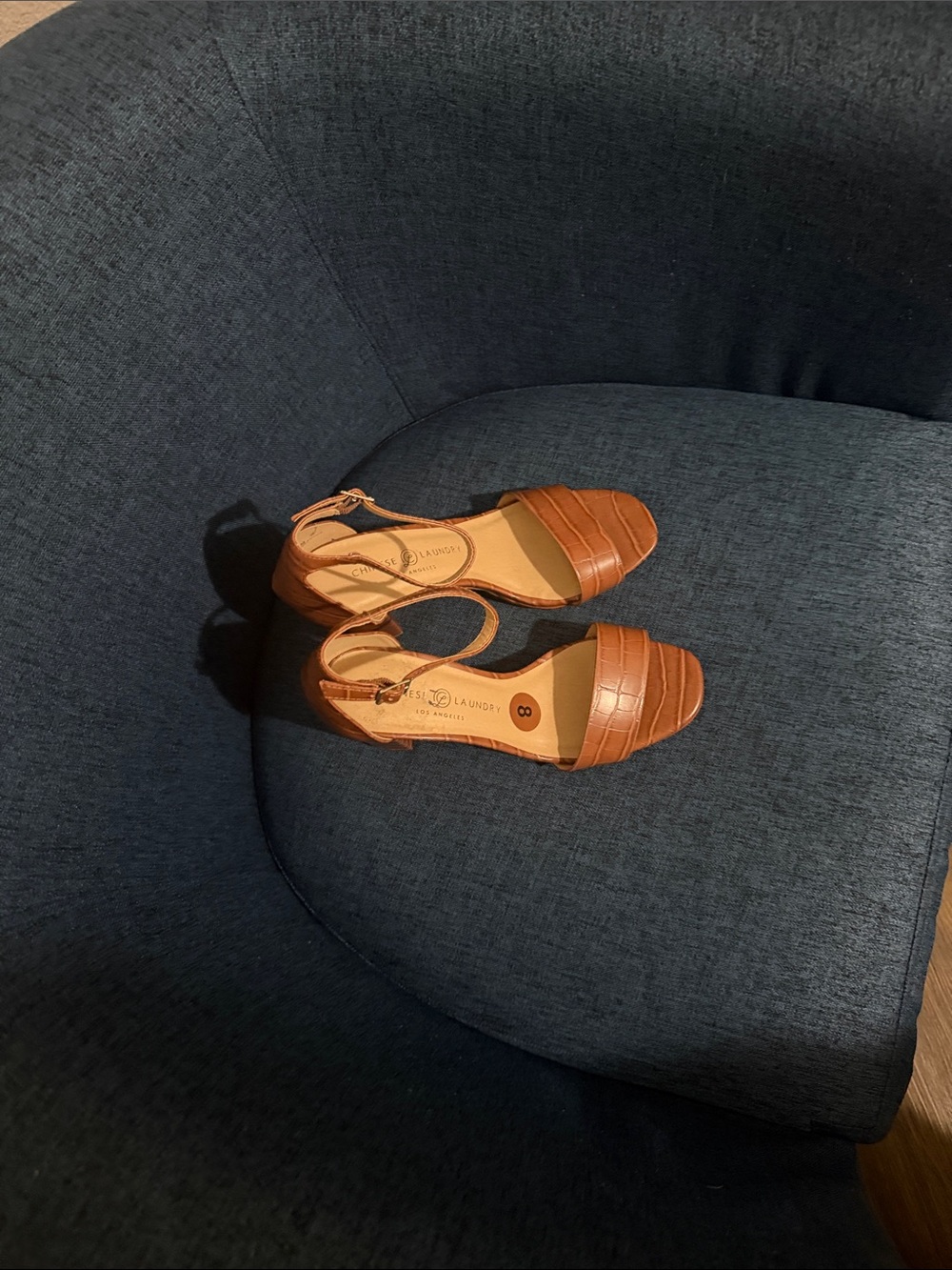 Franco Sarto Cognac Leather Slingback Sandals